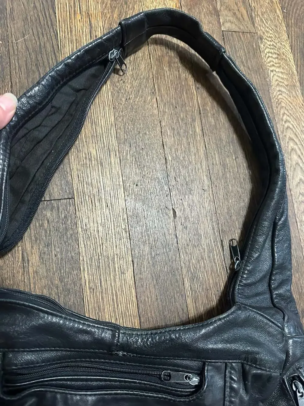 Vintage Genuine Leather Hobo Shoulder Bag Handcrafted in Mexico